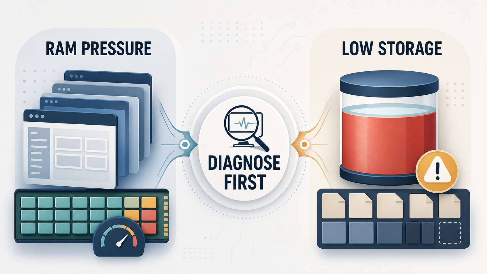 Editorial illustration for RAM or SSD Upgrade First? How to Diagnose the Better Laptop Upgrade